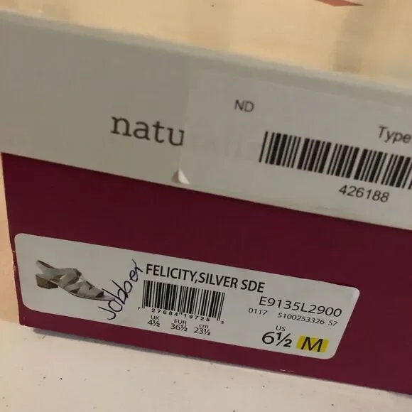 Naturalizer Silver Suede Felicity Gladiator Sandal - Picture 2 of 6